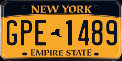 NY license plate GPE1489