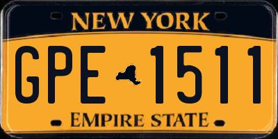 NY license plate GPE1511
