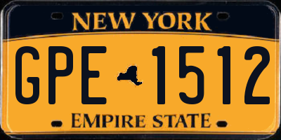 NY license plate GPE1512