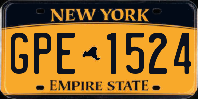 NY license plate GPE1524