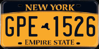 NY license plate GPE1526