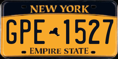 NY license plate GPE1527