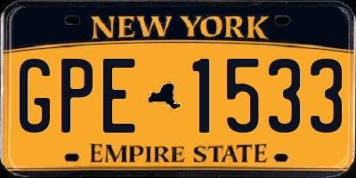 NY license plate GPE1533