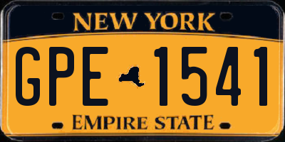 NY license plate GPE1541