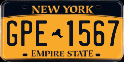 NY license plate GPE1567