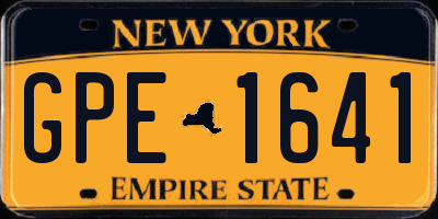 NY license plate GPE1641