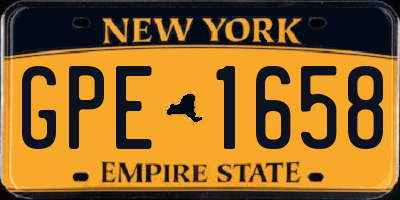 NY license plate GPE1658