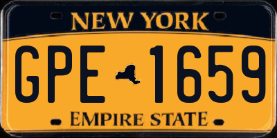 NY license plate GPE1659