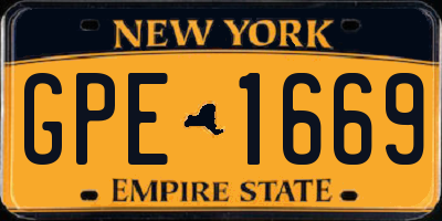 NY license plate GPE1669