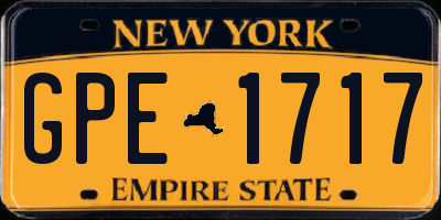 NY license plate GPE1717