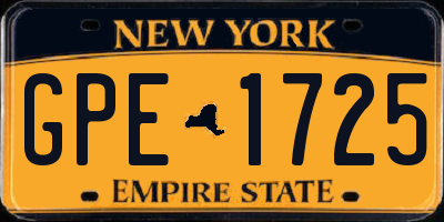 NY license plate GPE1725