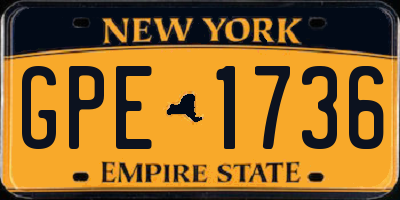 NY license plate GPE1736