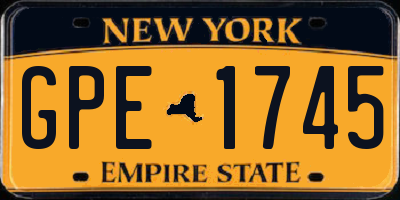NY license plate GPE1745