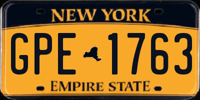 NY license plate GPE1763