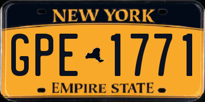 NY license plate GPE1771