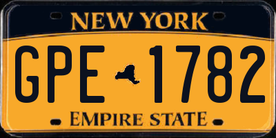 NY license plate GPE1782