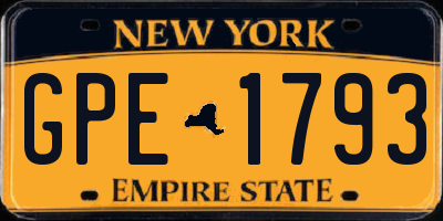 NY license plate GPE1793