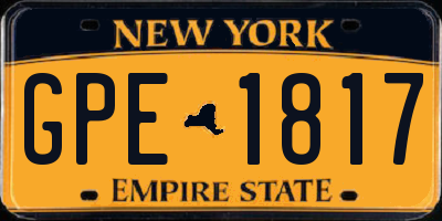 NY license plate GPE1817