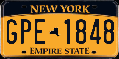 NY license plate GPE1848