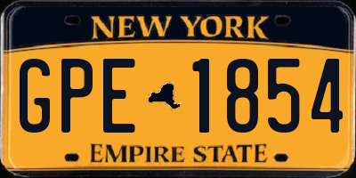 NY license plate GPE1854