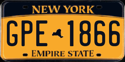 NY license plate GPE1866