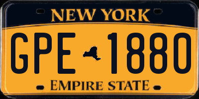 NY license plate GPE1880