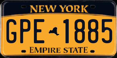 NY license plate GPE1885