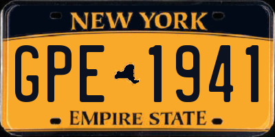 NY license plate GPE1941