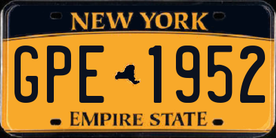 NY license plate GPE1952