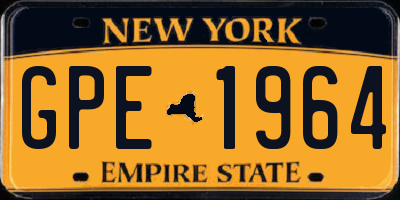 NY license plate GPE1964