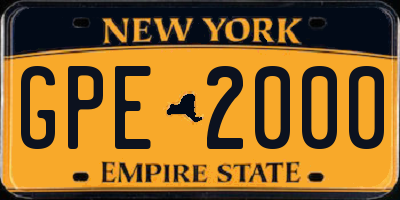 NY license plate GPE2000