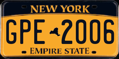 NY license plate GPE2006