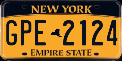 NY license plate GPE2124