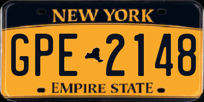 NY license plate GPE2148