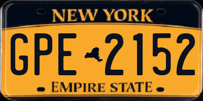 NY license plate GPE2152
