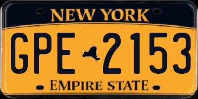 NY license plate GPE2153