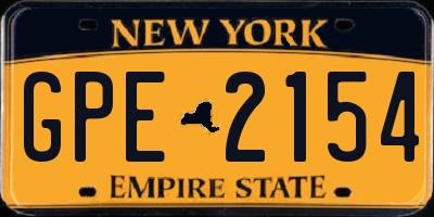 NY license plate GPE2154