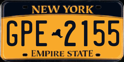 NY license plate GPE2155