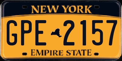 NY license plate GPE2157