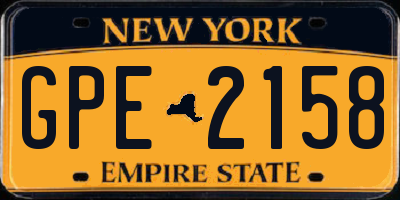 NY license plate GPE2158
