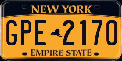 NY license plate GPE2170