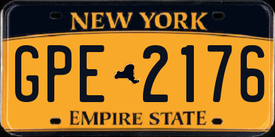 NY license plate GPE2176