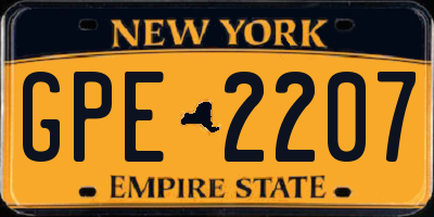 NY license plate GPE2207