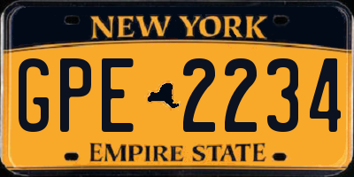 NY license plate GPE2234