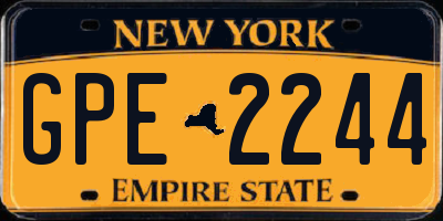 NY license plate GPE2244