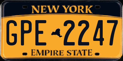 NY license plate GPE2247