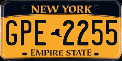 NY license plate GPE2255