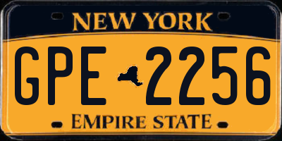 NY license plate GPE2256