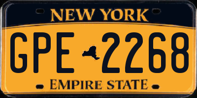 NY license plate GPE2268