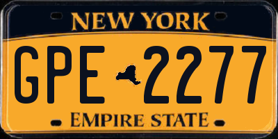 NY license plate GPE2277